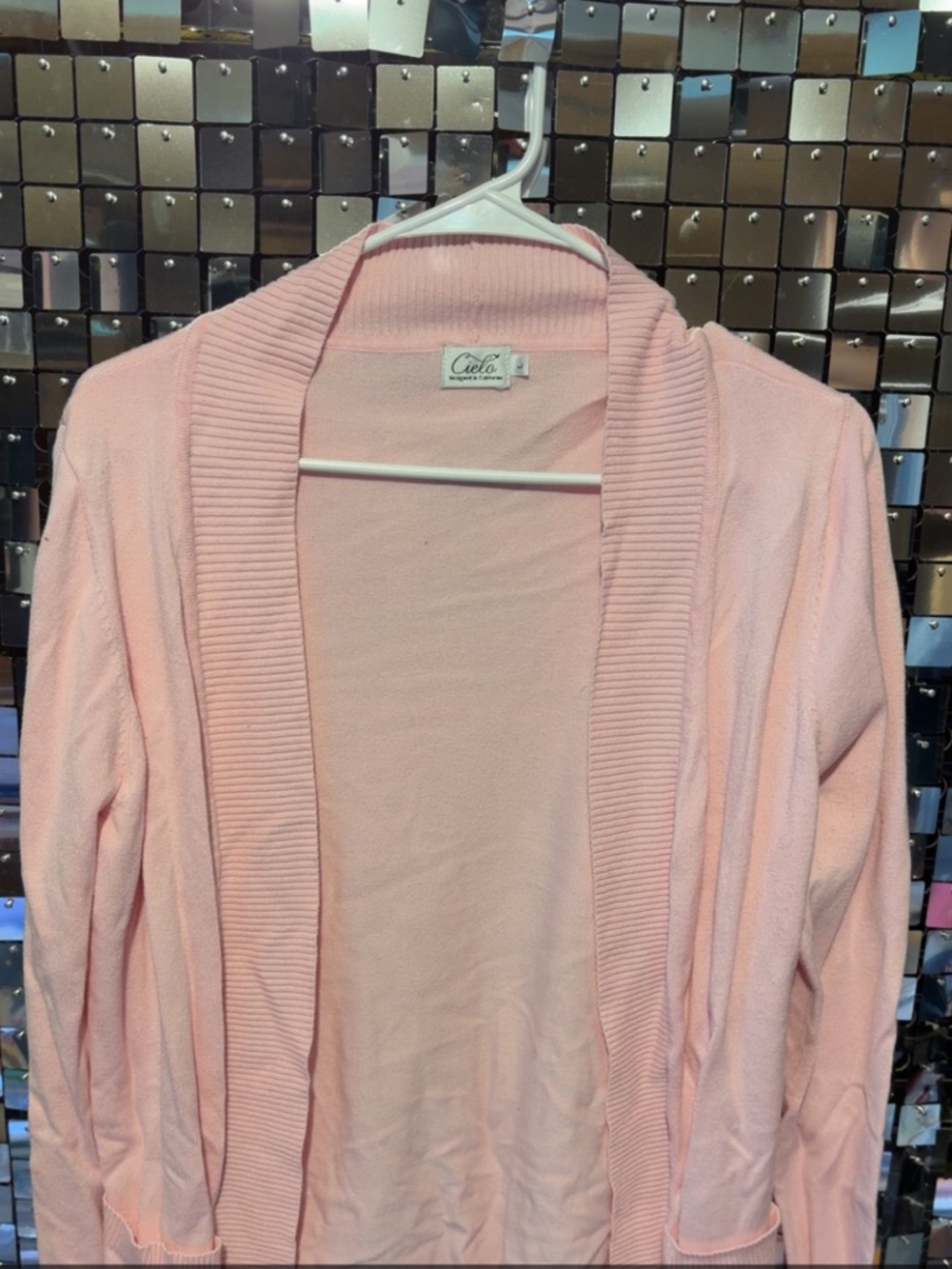 Cielo Light Pink Open-Front Women's Cardigan